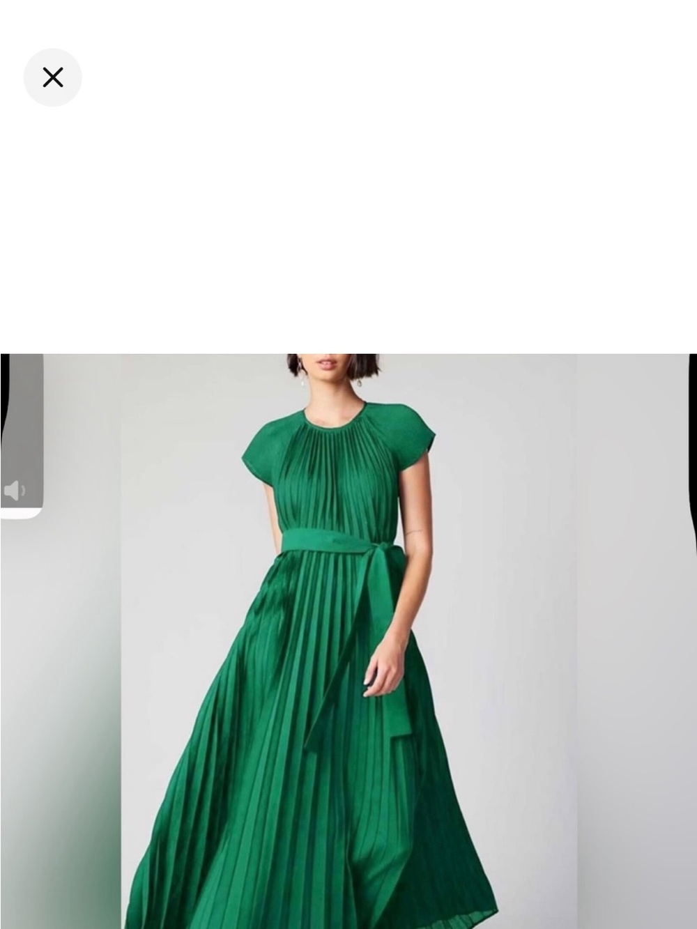 Current Air Green Pleated Maxi Dress with Sash